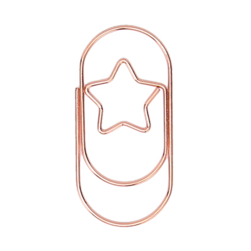 100pcs Rose Gold Star Paper Clips Slip Resistance Rust Prevention