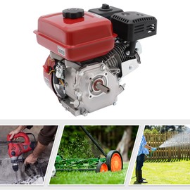 PIAOCAIYIN 212cc 4 Stroke Gas Engine Motor 7.5HP Go Kart Engine with Air Cooling & Air Filter Horizontal Shaft Gas Powered Engine Pull Start Air Cooling 3600rpm