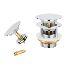 Freestanding Tub Drain (Brass), Pop-Up Bathtub Drain Kit, Detachable Drain Cover That Can Be Filtered, Easy to Clean, Suitable for Freestanding Bathtub Drain Kit, with Replaceable Pop-Up Bolt (Chrome)