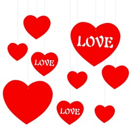 TUPARKA 25 Pcs Valentine's Lawn Decorations,Hanging Hearts for Valentine' Day Decoration Wedding and Party Supplies,Mixed Size