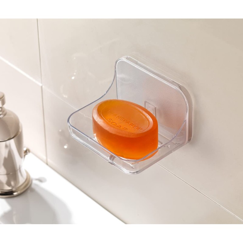 Addis 517872 Invisifix Bathroom Soap Dish holder, Translucent, 9.5 x
