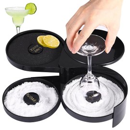 Bandeja Giratoria de 3 Niveles para Jugo de Cóctel y Condimentos con Esponja, para Mezclar Cócteles y Margaritas, Envase de Sal y Azúcar para Bar,