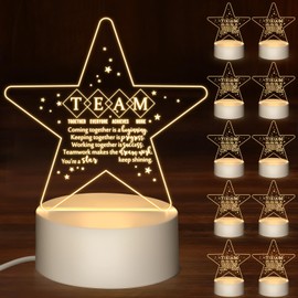 Sumind 10 Pcs Team Appreciation Gifts Bulk Christmas Thank You Gifts for Employee Acrylic LED Night Light Lamp Inspirational Appreciation Gift for Volunteer Staff