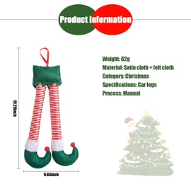 Gunhunt Pack-1 Santa Elf Legs, Car Trunk Leg Pendant, Christmas Plush Decorations, Snap On Trunk or Christmas Tree, Car Decorations (Multicolored)