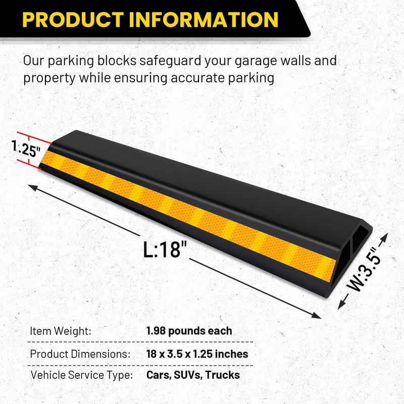 HOXWELL 2 Pcs 18'' Heavy Duty Parking Aid for Garage,