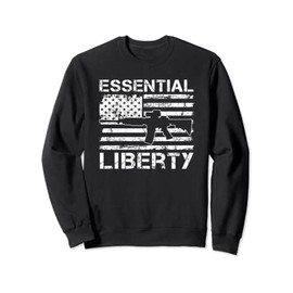 Essential Liberty - Pro Guns Rights AR15 USA Gun Flag Sweatshirt
