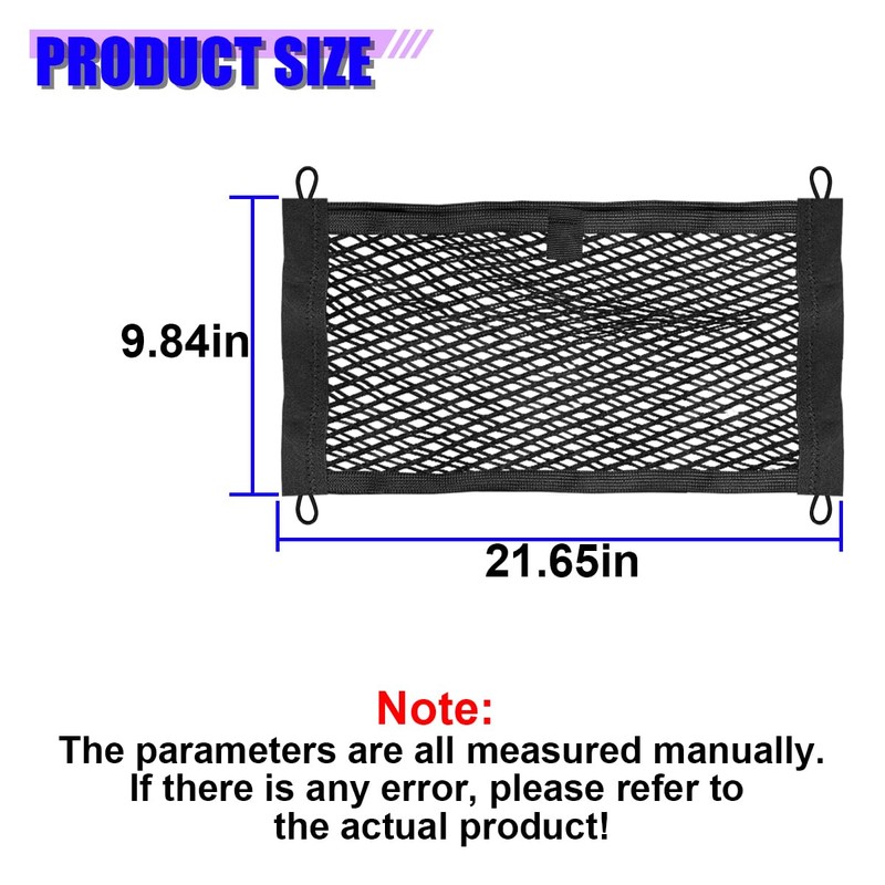 Craedli 2PCS Small Cargo Net, Elastic Stretchable Mesh Net Pocket