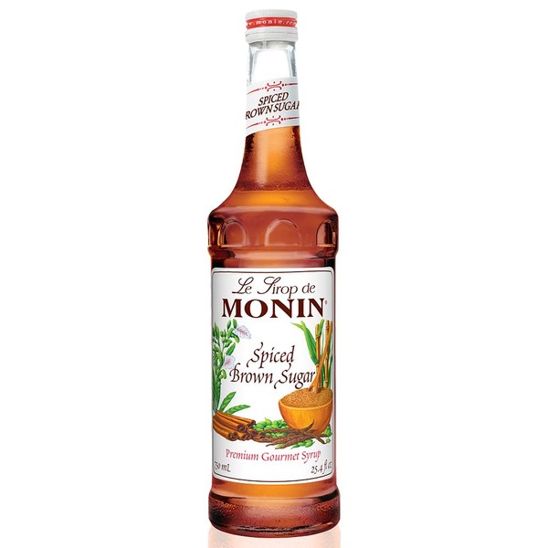 Monin - Spiced Brown Sugar Syrup, Sweet With Hints of Cinnamon, Natural Flavors, Great for Coffee, Desserts, Ciders, and Cocktails, Non-GMO, Gluten-Free (750 ml)