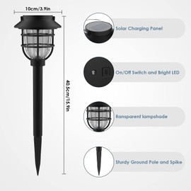 10 Pack Solar Pathway Lights Outdoor - Bright Solar Powered Garden Light with Warm White LED, Auto On/Off Waterproof Path Lights Decorative, Landscape Lighting for Yard Patio Walkway Driveway