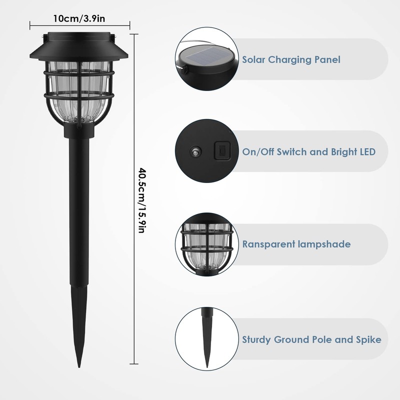 10 Pack Solar Pathway Lights Outdoor - Bright Solar Powered