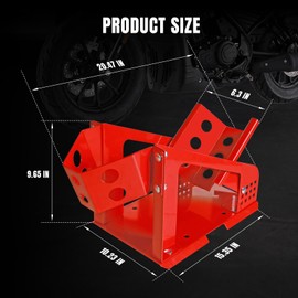 Jack Boss Motorcycle Wheel Chock, Motorcycle Stand Up to 1800 Lbs, Wide Range Less Than 6 Inch, 12 Holes Support Adjustable Front Tire Stand Chocks for Most Motorcycle
