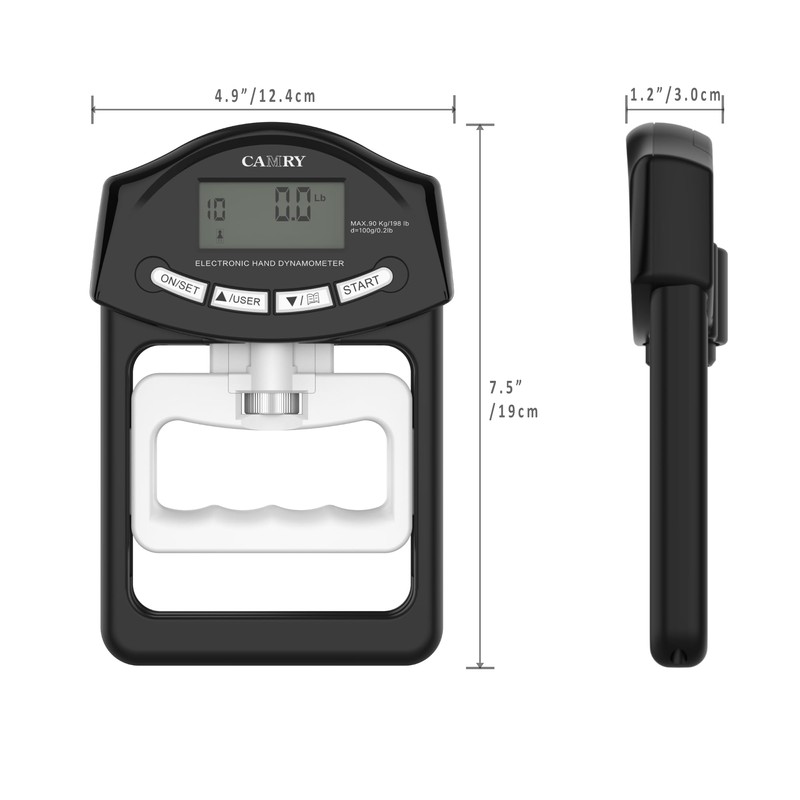 CAMRY Digital Hand Dynamometer Grip Strength Measurement Meter Auto Capturing