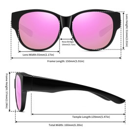 GEGURI Sun Glasses Over Glasses Women's, Fit Over Glasses Polarized Sunglasses For Women, 100% UV Protection