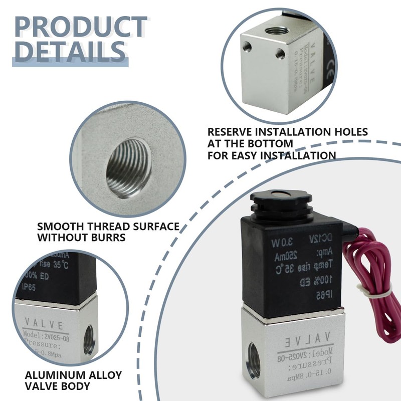 Innfeeltech 1 Pcs Electrical Pneumatic Solenoid Valve 2V025-06-DC24V 2 Way