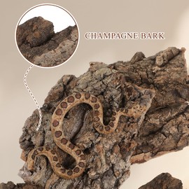 DOITOOL Cork Bark Background, Reptile Cork Bark Pieces Decor, Lizard Climbing Bark, Snake Hide, Light Brown, 4PCS