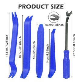 Trim Removal Tool, 5 Pcs No Scratch Fastener Remover Pry Tool Kit, Car Panel Door Window Tools Kit for Vehicle Dash Radio Audio Installer(COLOR:blue)