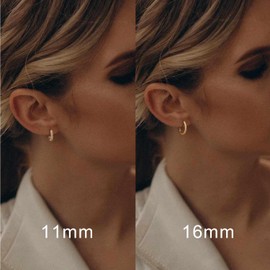 MOMELF Gold Earrings Gold Hoop Earrings for Women Twisted Gold Huggie Hoop Earrings for Women Mini Gold Hoop Earrings Gold Earrings for Women 16mm