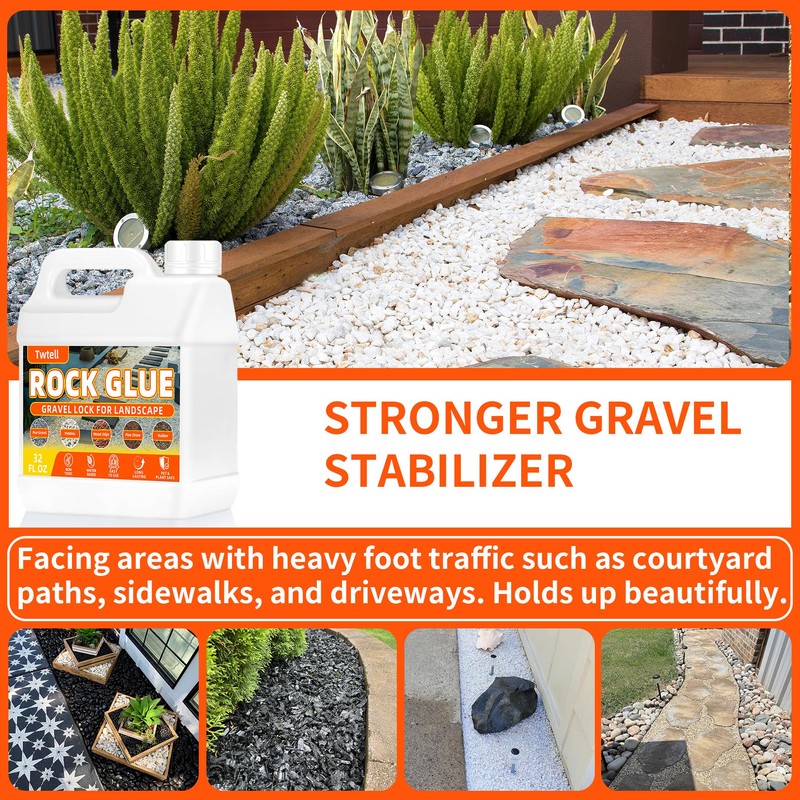 Twtell Rock Glue for Landscaping, 32 Ounce - Mulch Glue