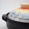 Banko Ware Cherry Blossom and Rainbow Ceramic Donabe Earthen Pot