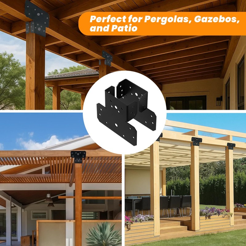 EONECROSS 2 Set Heavy Duty Steel T-Shaped Post to Beam