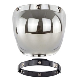 Yusat Motorcycle Helmet Visor Jet Helmet Visor Motorcycle Helmet Bubble Visor Bubble Shield Motorcycle Helmets Accessories (Silver)