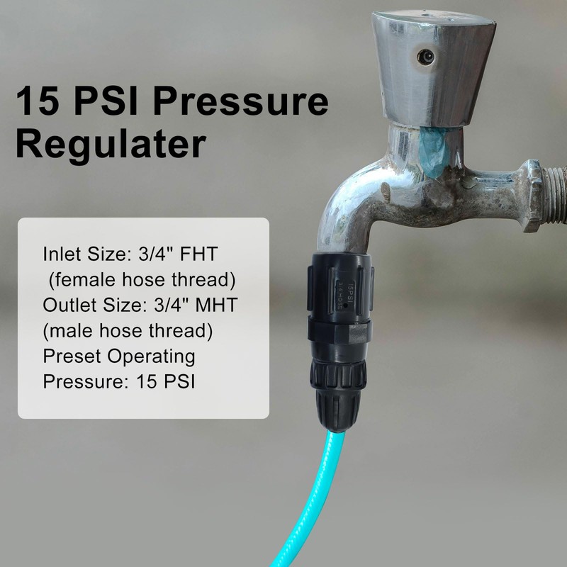 Biaungdo 5 Pack 15 PSI Drip Irrigation Pressure Regulator Kit,