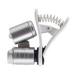 Grow1 Clip Microscope 60x Magnification with LED and UV Light Portable Phone Attachment Microscope