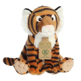 Aurora® Eco-Friendly Eco Nation™ Eco Hugs™ Bengal Tiger Stuffed Animal - Environmental Consciousness - Recycled Materials - Orange 12 Inches