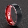 POYA TUNGSTEN Ring Mens Womens 8mm 6mm Black Plated Wedding