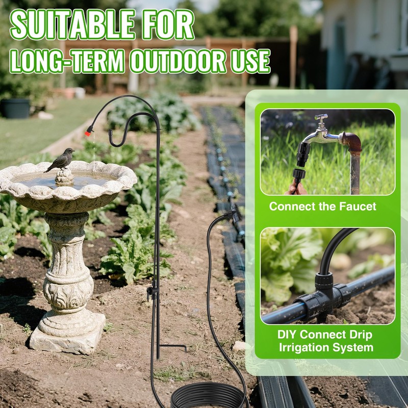 Saillong 36Ft Bird Bath Dripper Kit, Adjustable Outdoor Drip Irrigation