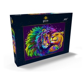 MyPuzzle Artistic Neon Lion Hugging Lioness in Pop Art Style - Premium 1000 Piece Puzzle - MyPuzzle Special Collection by Puzzle Galaxy