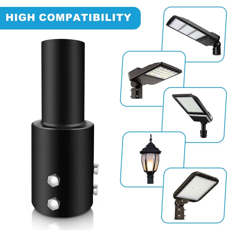 Koiyingnote 3 Inch Round Pole Tenon Adapter for Light Pole,