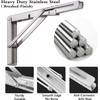 Pynsseu Folding Shelf Brackets 12 Inch，Heavy Duty Stainless Steel Foldable