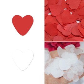 AOVNA 4000Pcs Tissue Paper White and Red Heart Confetti for Valentines Day Decorations Love Heart Sprinkles Birthday Party Decor Romantic Table Decorations