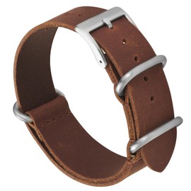 WOUKUP Leather Watch Strap 20mm 22mm Premium Crazy Horse Leather Watch Band for Men Women Black/Brown/Grey/Blue