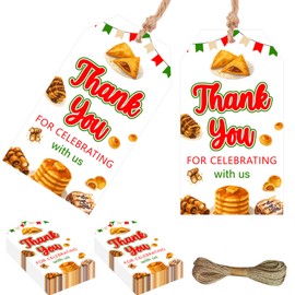 kreat4joy Italian Birthday Decoration, 50pcs Cannoli Theme Thank You for Celebrating with Us Gift Tag Name Goodie Tag for Italian Dessert 1st Birthday Baby Shower Wedding Engagement Party Decoration