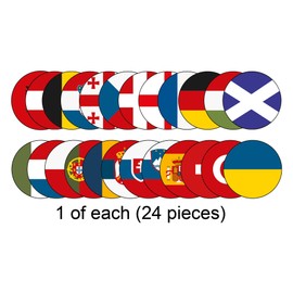 AK Giftshop Football Euro Flag Toppers Decorations 24 National Team Food Picks (24 Pack)