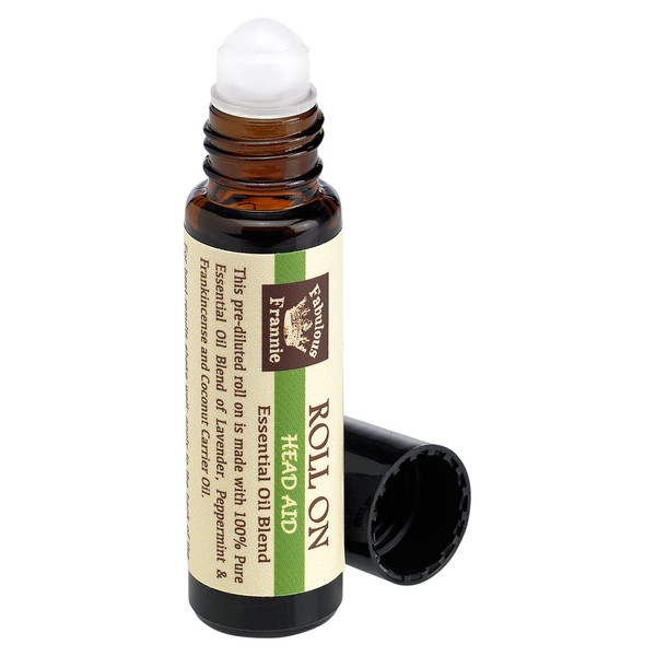 Head Aid Pre-Diluted Essential Oil Blend Roll-On (Lavender, Peppermint and Frankincense) 10 ml by Fabulous Frannie