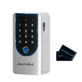 Fingerprint Key Box, Smart Key Safe can be Unlocked with Passwords Fingerprints Keys Cards, Waterproof Key Box for Home/Household Rental/Office/Car/Rent-a-Car
