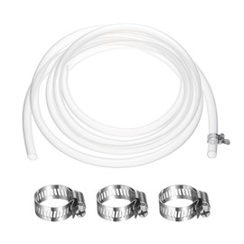 uxcell Silicone Tubing, 0.35" ID. 0.51" OD. 9.84 ft Length Transparent Tube with Clamps High-temperature Silicone Hose Tube for Water Oil Transfer, Clear