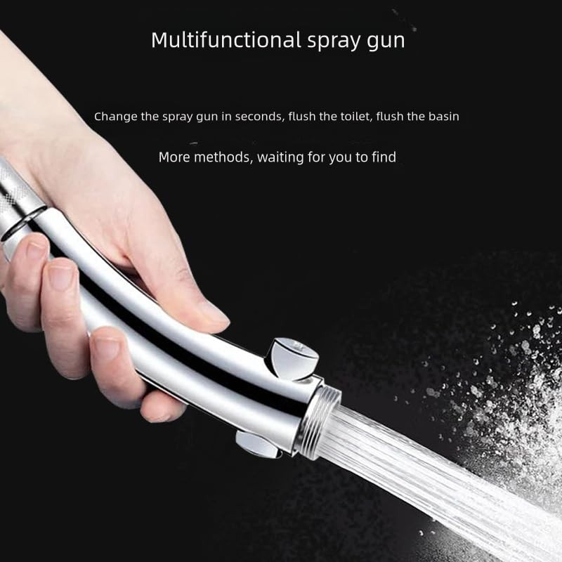 High Pressure 6 Setting Shower Head Extra 60" Long Hose