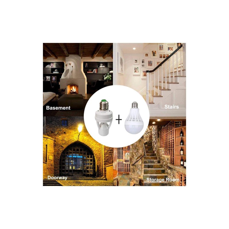 Motion Activated Light Socket,E26 Motion Security Light Bulb Socket Indoor