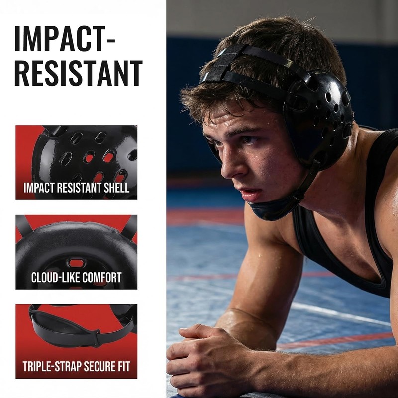 YERGOFE Wrestling Headgear with Chin Cup for Youth & Adult