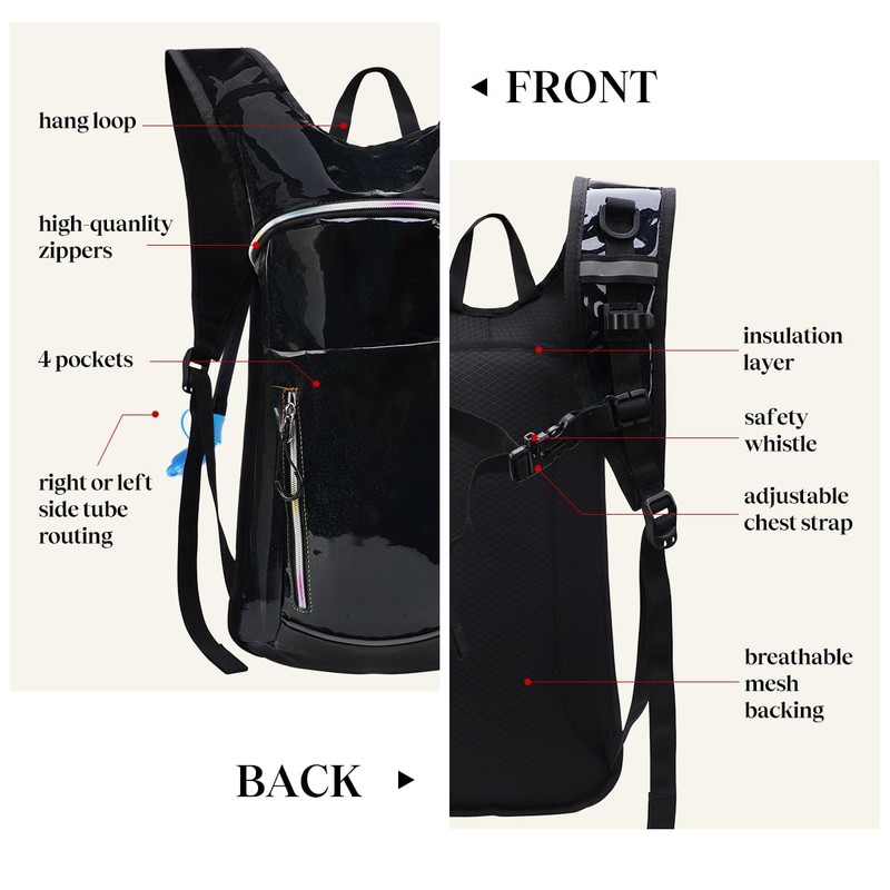 Expansea Hydration Backpack, Hydration Pack, Water Backpack with 2L Hydration