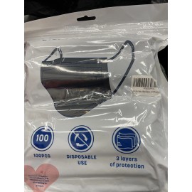 Unbranded 1500pcs Disposable Face Mask Breathable Black SOFT 3-Ply Earloop Bulk Wholesale