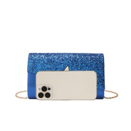 YYW 4 Pieces Purse Rhinestone Jewelry Set, Rhinestone Evening Bag Clutch Purses for Women, Ladies Sparkling Glitter Party Handbag Wedding Bag (Royal blue)