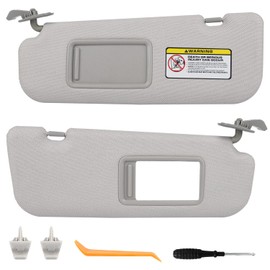 Pair of Left and Right Sun Visor with Clips for Hyundai Elantra 2011 2012 2013 2014 2015 2016 Not for GT Model Gray Color #85210-3X040-TX