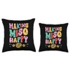Making Miso Happy Ramen Japanese Food Lover Noodles Throw Pillow