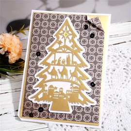 Lapoo - Troquel de corte de metal navideño para álbumes de recortes, marco de fondos 3D, nuevos troqueles de corte, bricolaje, álbum de tarjetas, decoración de papel, metal, troqueles para fiestas
