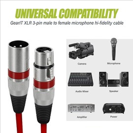 6 Pack for Xlr Cable 2 m, for Xlr Cable, for DMX Cable, DMX Signal Cable for Stage Lighting 3-Pin Xlr Male Female 3 m 3-Pin Dmx Cable, 6 Colours 2 m, for a Wide Range of Audio Device Connections